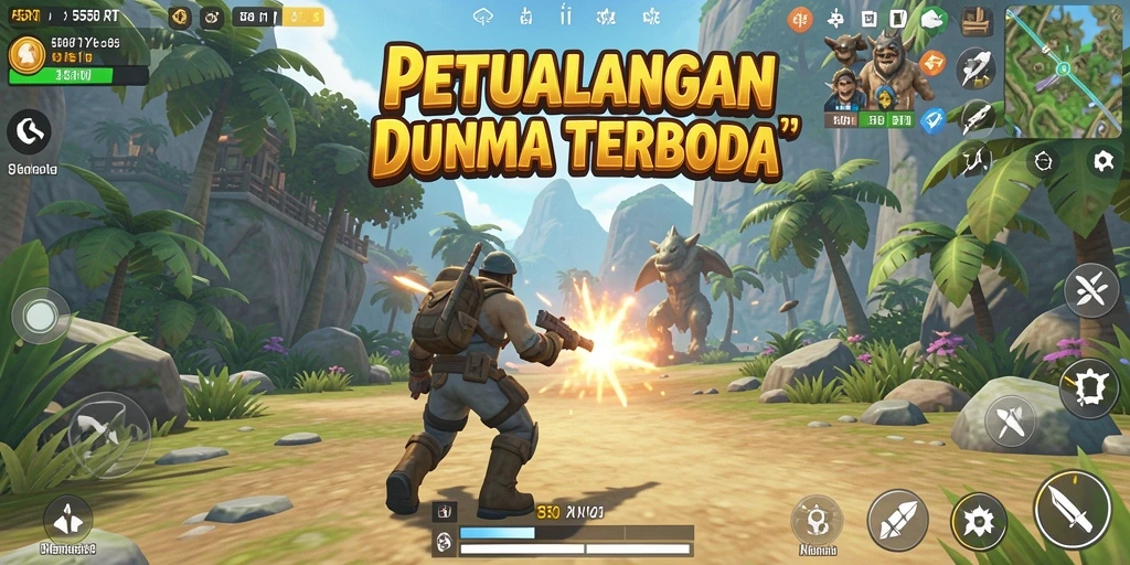 Gameplay seru di dunia terbuka 55RT yang menakjubkan.