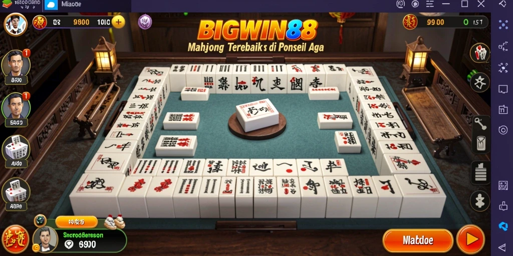 Screenshot dari gameplay Mahjong yang mendebarkan dan seru.