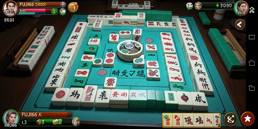 Screenshot gameplay FUJI66 menampilkan aksi Mahjong yang menarik.