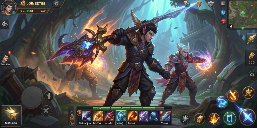 Screenshot gameplay JOINBET88 menampilkan pertempuran epik di dunia terbuka.