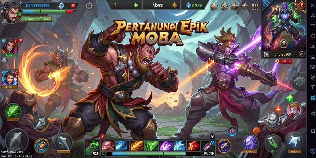 Screenshot gameplay <strong>JONITOGEL</strong> yang menampilkan pertarungan seru.