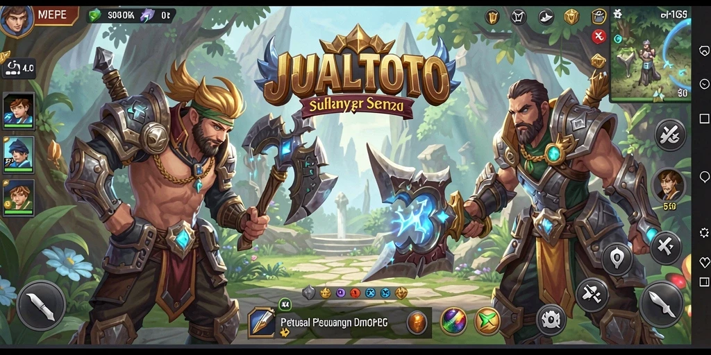 Tampilan gameplay JUALTOTO dengan pertempuran seru dan grafis menawan.