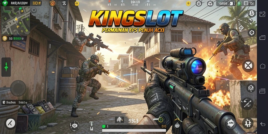 Tampilan gameplay KINGSLOT dengan aksi tembak-menembak yang seru.
