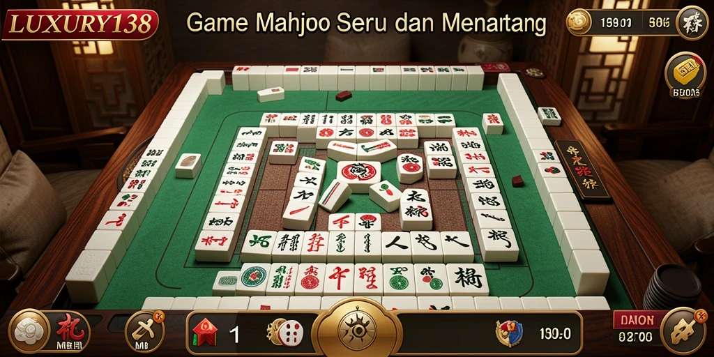 Screenshot gameplay LUXURY138 menampilkan momen menegangkan saat menyusun tile Mahjong.