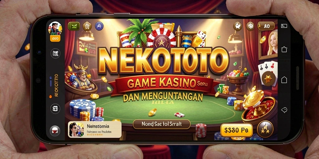 Screenshot gameplay NEKOTOTO yang menampilkan suasana kasino yang seru.