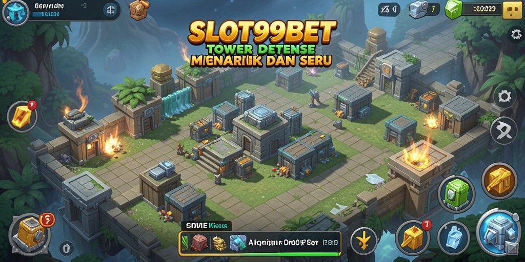 Screenshot utama SLOT99BET menampilkan aksi seru dalam game Tower Defense.